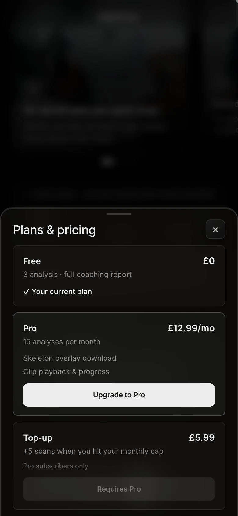 Plans and pricing: Free, Pro and Top-up