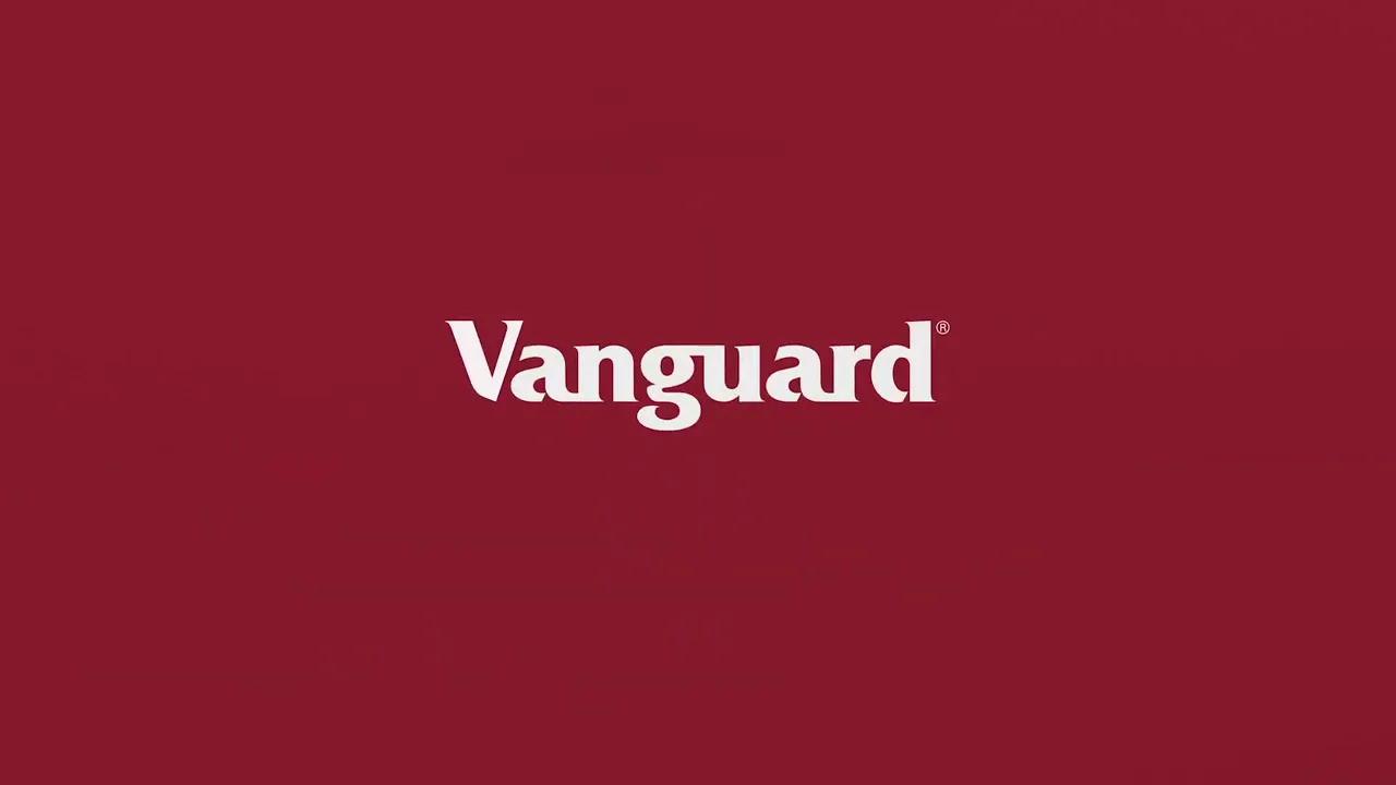 The Vanguard wordmark in white on Vanguard red